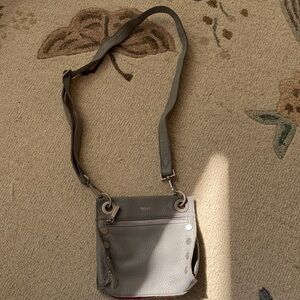 Hammitt Gray Leather Crossbody with Silver Details